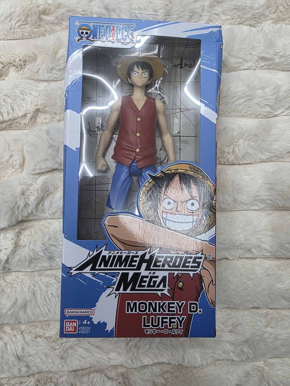 Anime Heroes Mega Monkey D. Luffy Action Figure - Red Vest, Blue Shorts
